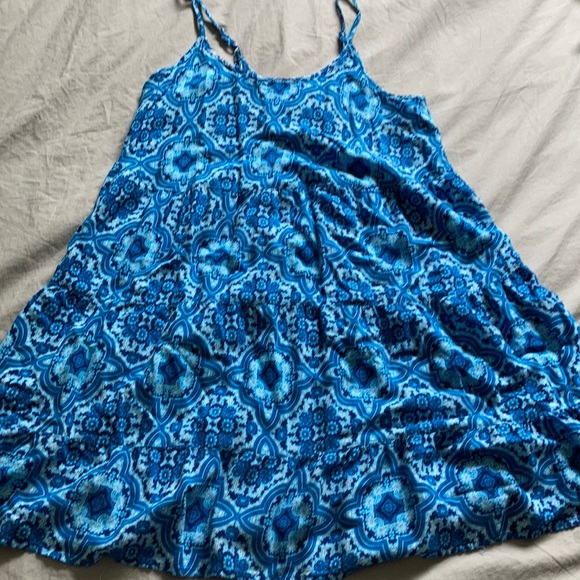 Blue Hippie Mandala Swing Dress Beach Cover Up - Picture 1 of 3